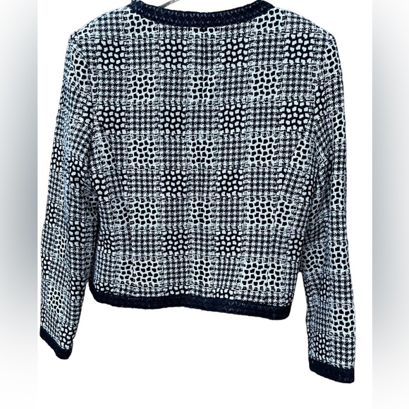 🔥🖤Gorgeous,rich Neiman Marcus wool blend/leather trim blazer size 12. Stunning - Picture 7 of 7